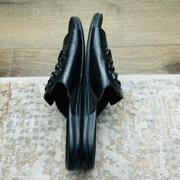 Kenneth Cole Black Stone Embellished Sandals/Slides Size 8 - Picture 6 of 10